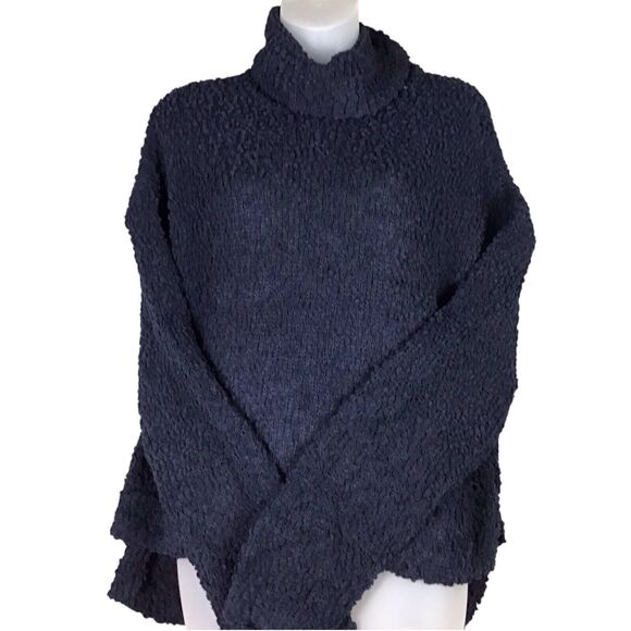 Bobeau Womens M Blue Funnel Neck Pullover Sweater Boucle Chunky Knit NWT - Picture 9 of 16